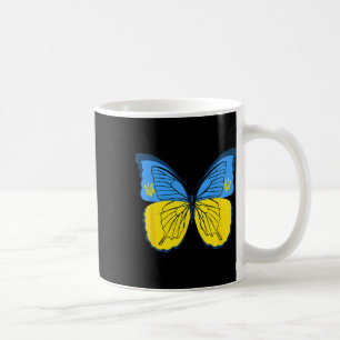 Ukrainische Butterfly-Flagge der Ukraine mit Dreiz Kaffeetasse