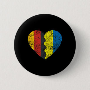 Ukrainische Deutsche Flagge Herz Deutschland Ukrai Button