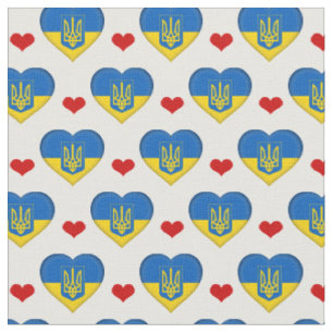 ukrainische Fahne & Red Heart Fashion Fabric / Ukr Stoff
