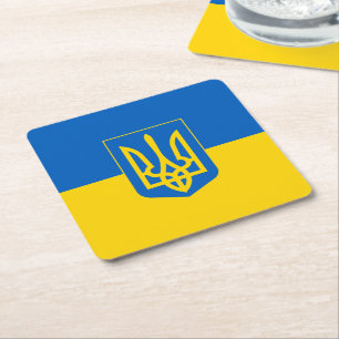 Ukrainische Flag Rechteckiger Pappuntersetzer