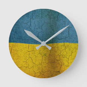 Ukrainische Flag Runde Wanduhr