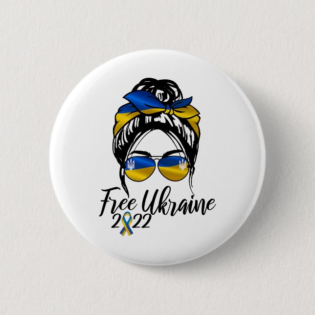 Ukrainische Flagge2  Button (Vorderseite)