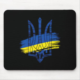 Ukrainische Flagge Dreizack Patriotisches Ukrainis Mousepad