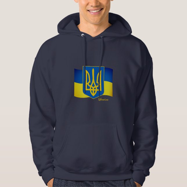 Ukrainische Flagge, Emblem & Ukraine Mode / Sport Hoodie (Vorderseite)