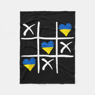 Ukrainische Flagge Farbige Herzen Fleecedecke