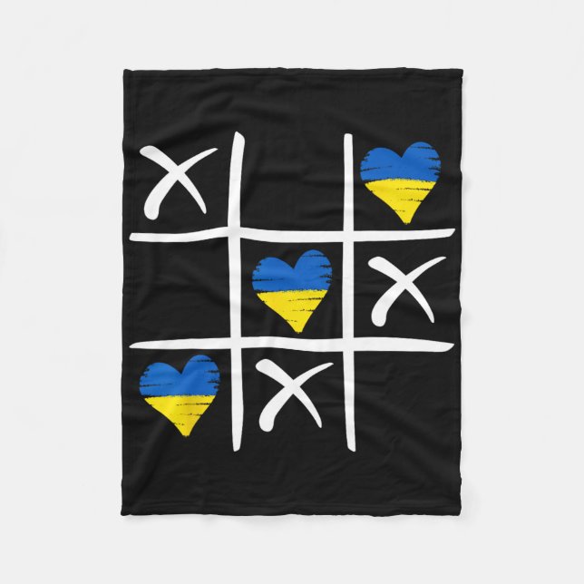 Ukrainische Flagge Farbige Herzen  Fleecedecke (Vorderseite)