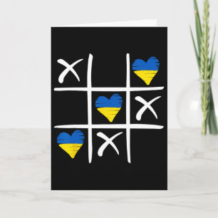 Ukrainische Flagge Farbige Herzen Karte