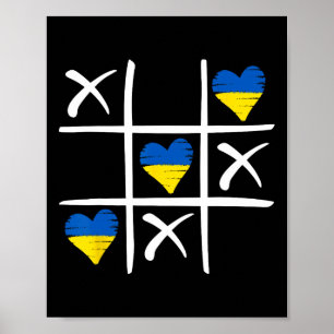 Ukrainische Flagge Farbige Herzen  Poster