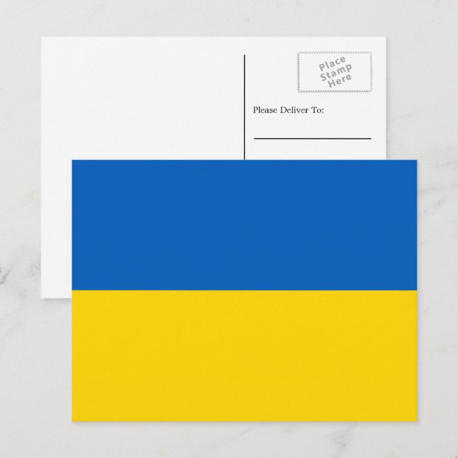 Ukrainische Flagge, Flagge der Ukraine Postkarte (Vorne/Hinten)