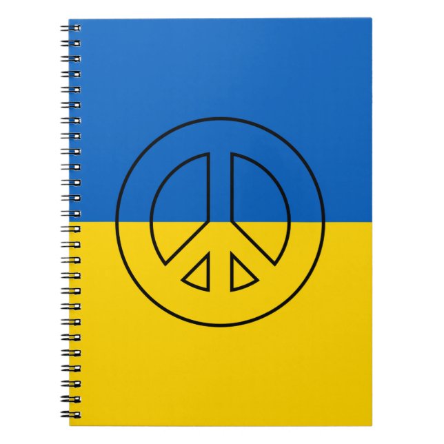 Ukrainische Flagge Friedenszeichen Notizblock (Vorderseite)
