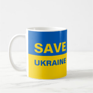 ukrainische Flagge gerettet Kaffeetasse