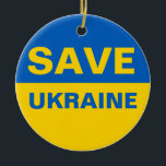 ukrainische Flagge gerettet Keramik Ornament<br><div class="desc">ukrainische Flagge gerettet</div>
