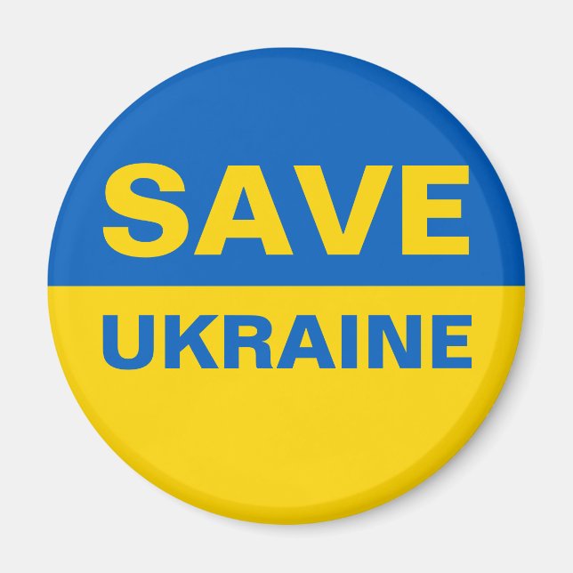 ukrainische Flagge gerettet Magnet (Vorne)