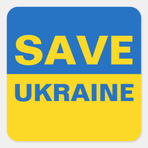 ukrainische Flagge gerettet Quadratischer Aufkleber