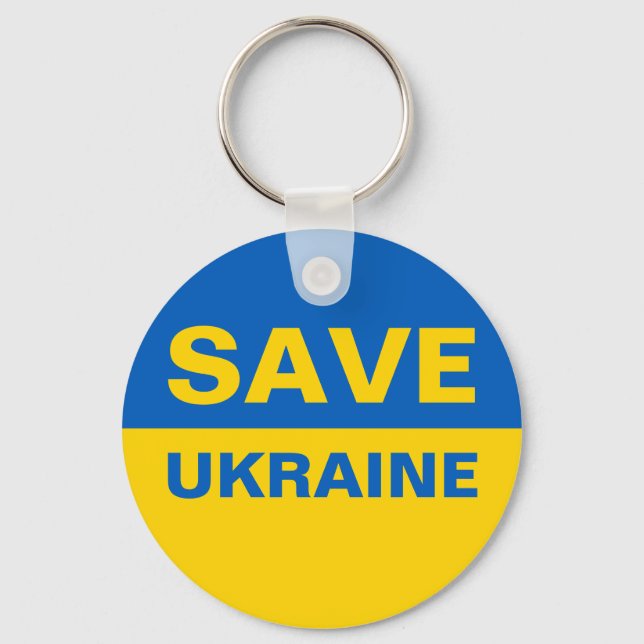 ukrainische Flagge gerettet Schlüsselanhänger (Vorderseite)