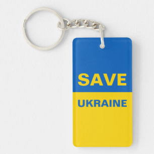 ukrainische Flagge gerettet Schlüsselanhänger