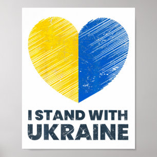 Ukrainische Flagge - Ich stehe mit der Ukraine Fla Poster