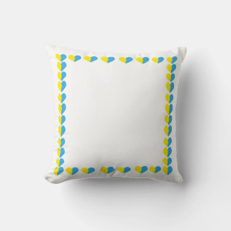 Ukrainische Flagge im Herzen einfaches Design Kissen