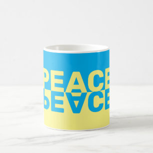 ukrainische Flagge mit Friedensbriefen Kaffeetasse