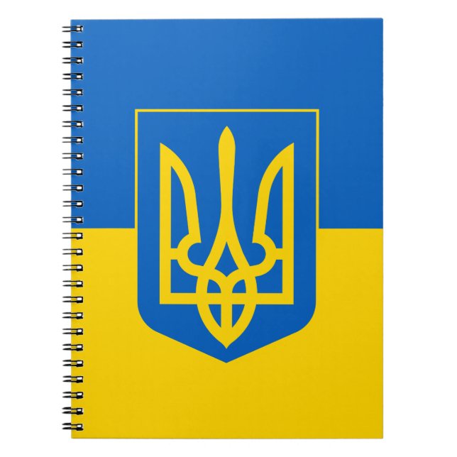 Ukrainische Flagge mit Wappen Notizblock (Vorderseite)