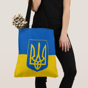 Ukrainische Flagge mit Wappen Tasche