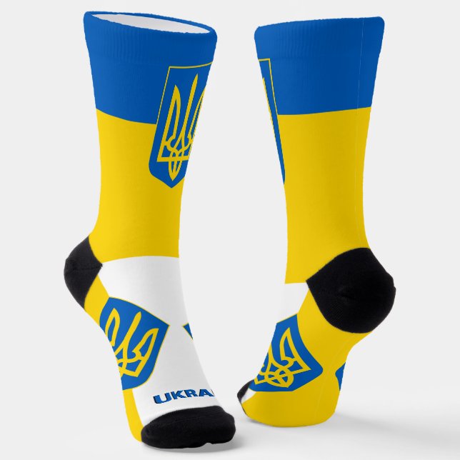 Ukrainische Flagge Patriotisch, Nachhaltig Ukraine Socken (Gewinkelt)