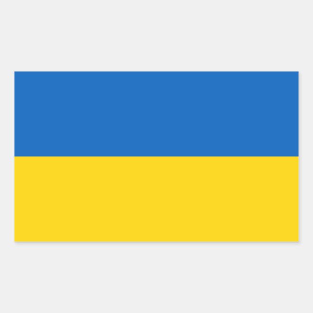 ukrainische Flagge Rechteckiger Aufkleber (Vorderseite)
