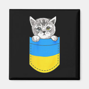 Ukrainische Flagge Süße Katze In Der Tasche Ukrain Magnet