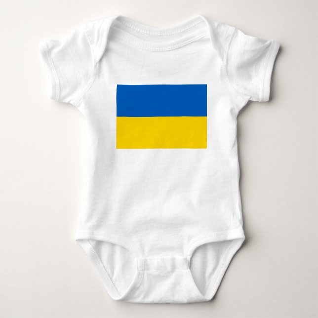 Ukrainische Flagge (Ukraine) Baby Bodysuit Baby Strampler (Vorderseite)
