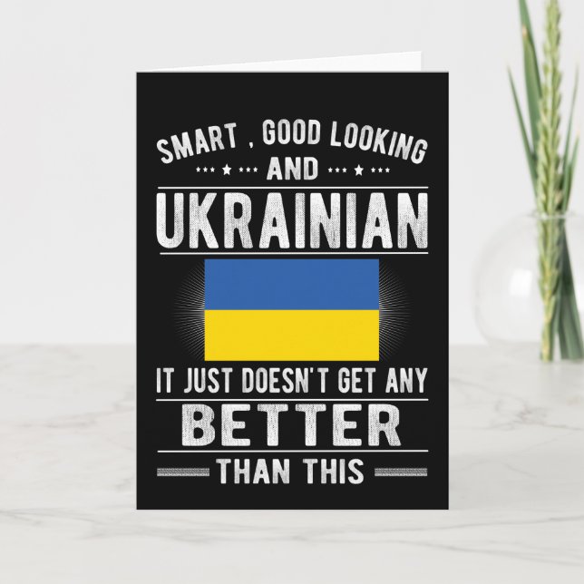 Ukrainische Flagge Ukraine Erbe Ukrainische Wurzel Karte (Vorderseite)