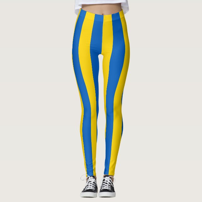 Ukrainische Flagge (Ukraine) gestreifte Leggings (Vorderseite)