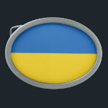 Ukrainische Flagge (Ukraine) Ovale Gürtelschnalle<br><div class="desc">Dieses Design zeigt die Nationalflagge der Ukraine, einem Land in Osteuropa. Die Ukraine grenzt im Osten und Nordosten an Russland, im Norden an Belarus, im Westen an Polen, die Slowakei und Ungarn und im Süden an Rumänien, Moldau und das Schwarze Meer. Die Ukraine ist nach Russland das zweitgrößte Land Europas....</div>