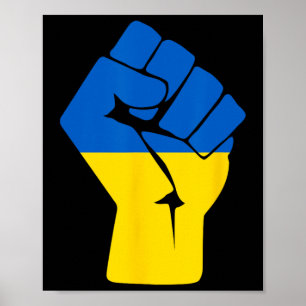 Ukrainische Flagge Ukraine Solidarität erhobene Fa Poster