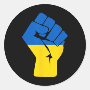 Ukrainische Flagge Ukraine Solidarität erhobene Fa Runder Aufkleber