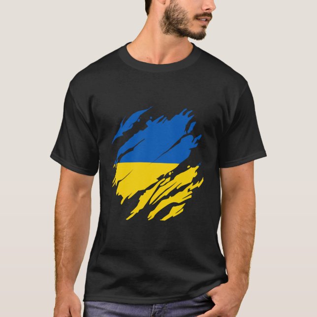 Ukrainische Flagge Ukraine T-Shirt (Vorderseite)