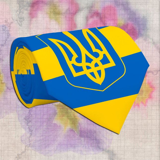 Ukrainische Flagge und ukrainische Geschäftsstreif Krawatte (Von Creator hochgeladen)