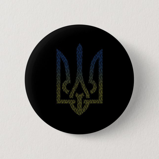 ukrainische Flagge und ukrainische Trident Button (Vorderseite)