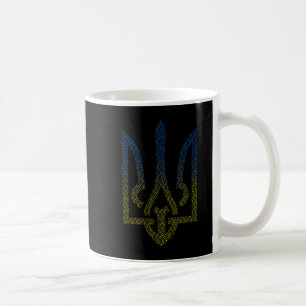 ukrainische Flagge und ukrainische Trident Kaffeetasse