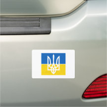 ukrainische Flagge und Wappen
