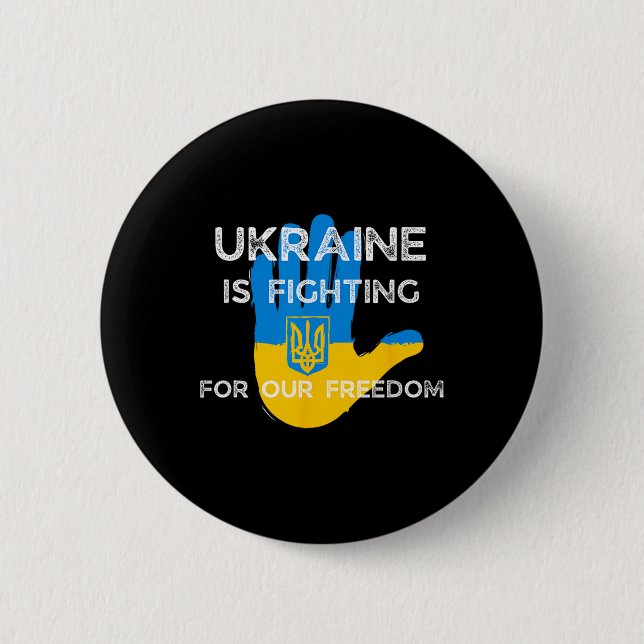 Ukrainische Flagge Unterstützendes Design Ukraine  Button (Vorderseite)
