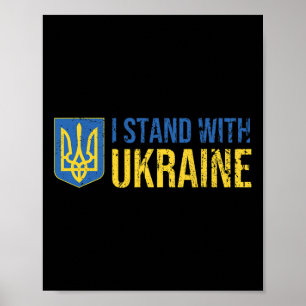 Ukrainische Flagge Unterstützt Ukraine Ich stehe h Poster