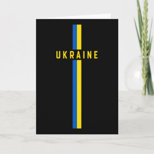 Ukrainische Flagge vertikal mit Text „ukraine“ in Karte