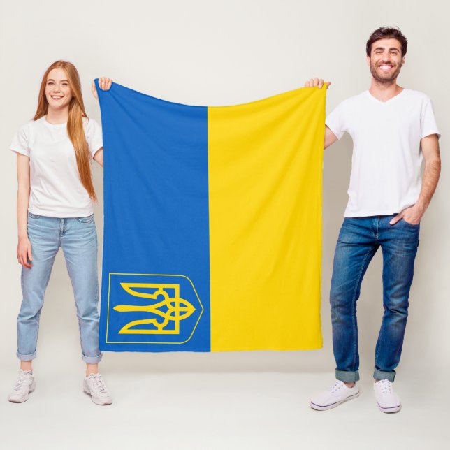 Ukrainische Flagge Wappen Patriotisch Ukrainisch Fleecedecke (Beispiel)