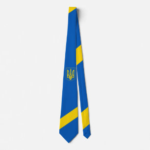 Ukrainische Flagge. Wappen. Truzyb. Krawatte