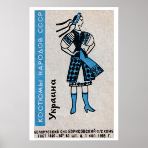 Ukrainische Frau Streichholzschachtel-Kunstprint, Poster