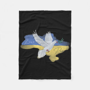 Ukrainische Friedens Taube Flagge Farben Blau Gelb Fleecedecke