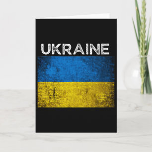 Ukrainische gelb-blaue Flagge mit dem Wort Ukraine Karte
