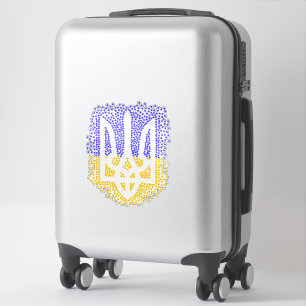 Ukrainische heraldry trident tryzub streut Sterne Aufkleber