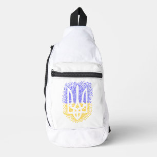 Ukrainische heraldry trident tryzub streut Sterne Crossbody Bag