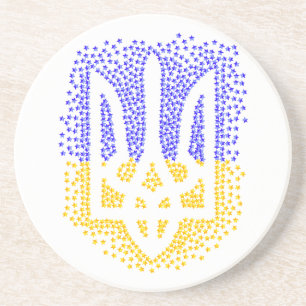 Ukrainische heraldry trident tryzub streut Sterne Getränkeuntersetzer
